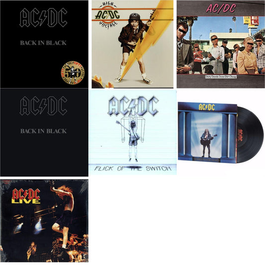 Back In Black (Gold Metallic LP Vinyl) & High Voltage (180G) & Dirty Deeds Done Dirt Cheap (180G) & Back In Black (180G) & Flick Of The Switch (180G) & Who Made Who (180G) & Live (2LP/180G)