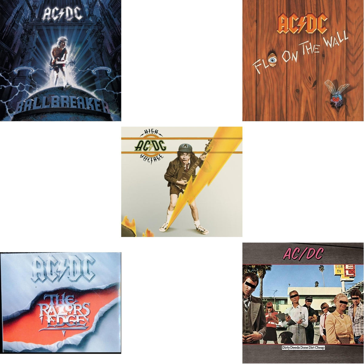 High Voltage & Dirty Deeds Done Dirt Cheap & Razor's Edge & Ballbreaker & Fly On The Wall