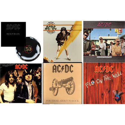Back In Black (Black/White Blend LP Vinyl) & High Voltage (180G) & Dirty Deeds Done Dirt Cheap (180G) & Highway To Hell (180G) & For Those About To Rock (180G) & Fly On The Wall (180G)