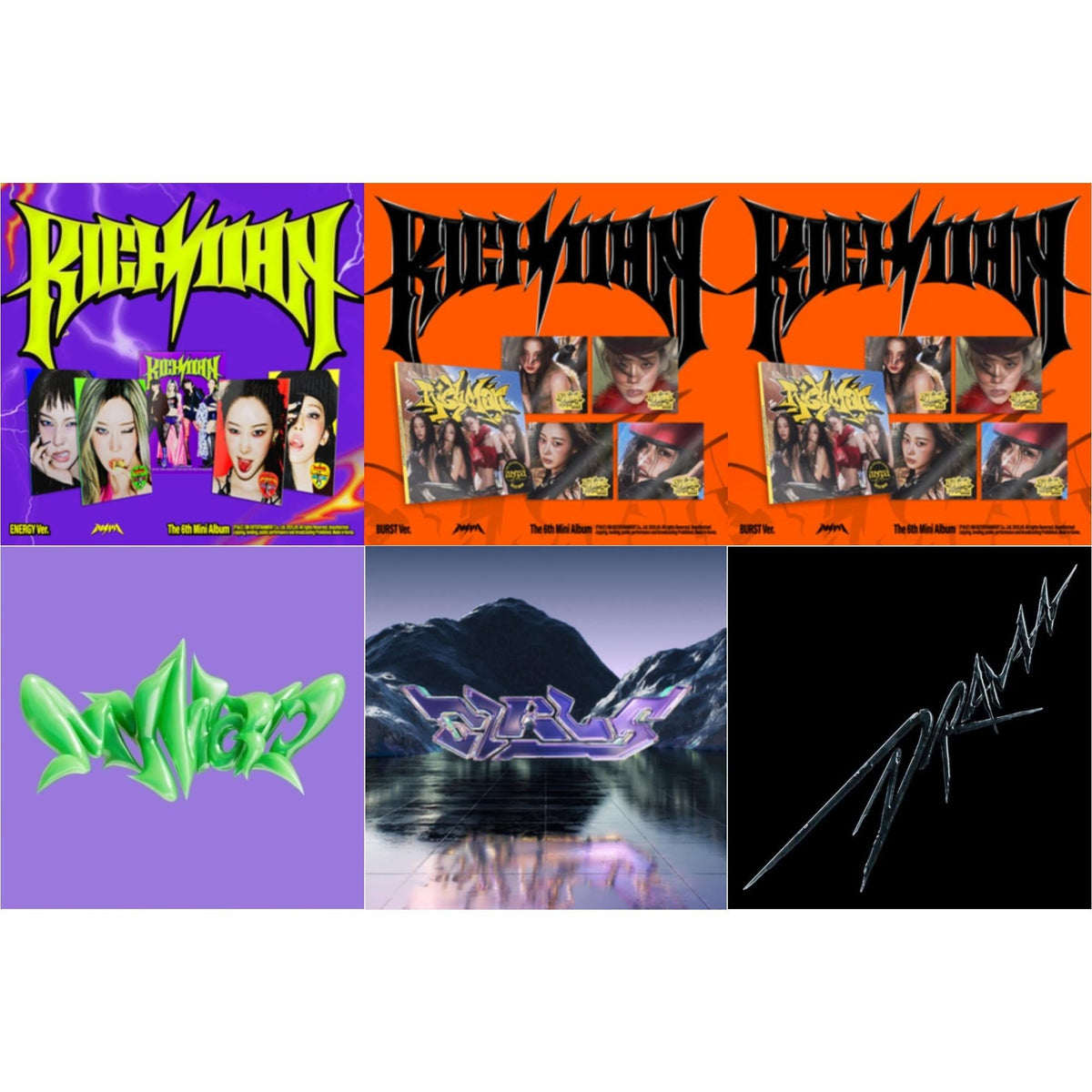 Rich Man (6Th Mini Album) (Energy Ver.) (Giselle Version) & Rich Man (6Th Mini Album) (Burst Ver.) (Giselle Version) & Rich Man (6Th Mini Album) (Burst Ver.) (Ningning Version) & My World (3Rd Mini Album/Tabloid Version) & Girls (Digipak Ver.)