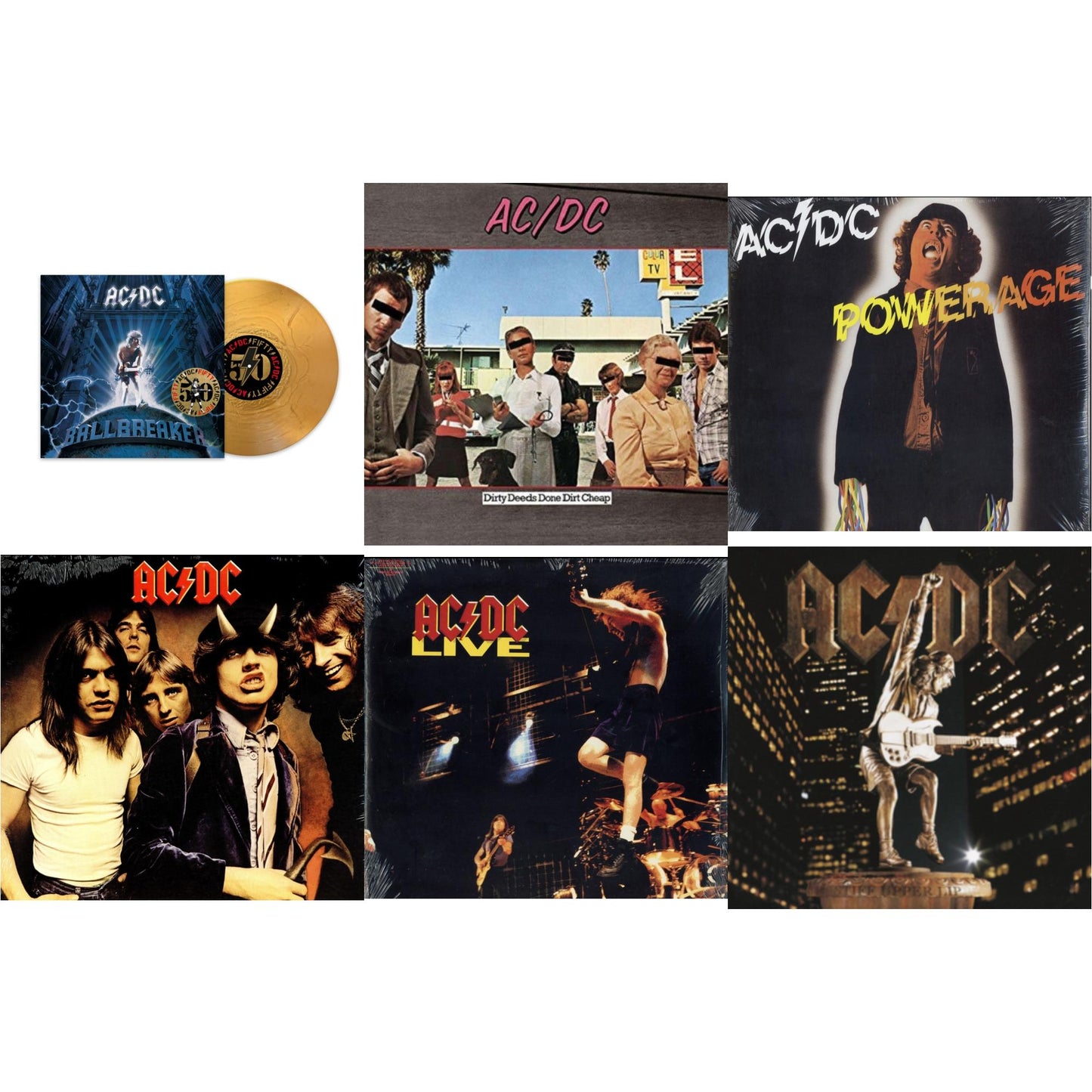 This is a 6 LP Vinyl SKU bundle.
1.This LP Vinyl is brand new.Format: LP VinylThis item's title is: Ballbreaker (50Th Anniversary/Gold Color LP Vinyl)Artist: Ac/DcBarcode: 196588733611Release Date: 6/21/2024
2.This LP Vinyl is brand new.