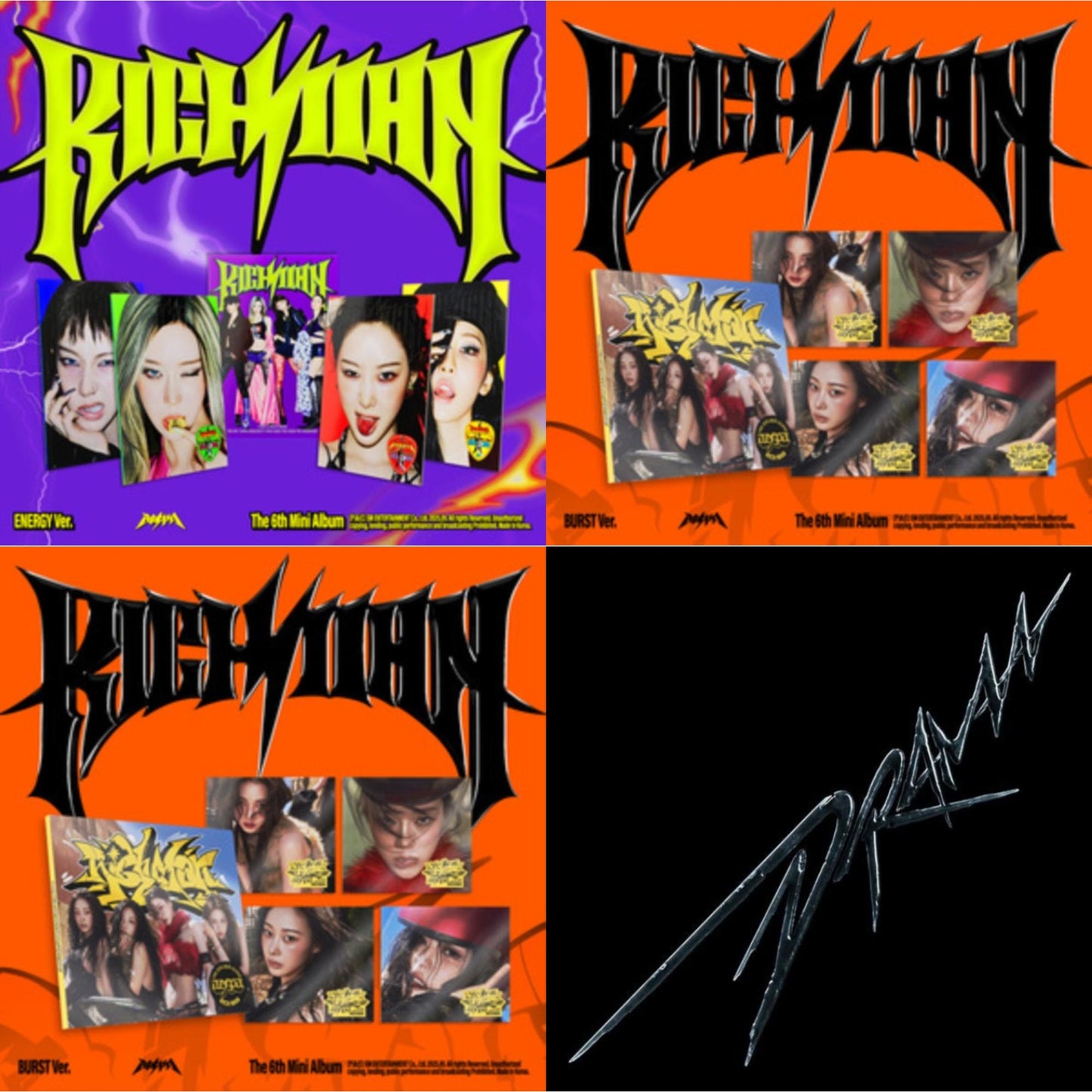 Rich Man (6Th Mini Album) (Energy Ver.) (Group Version) & Rich Man (6Th Mini Album) (Burst Ver.) (Winter Version) & Rich Man (6Th Mini Album) (Burst Ver.) (Giselle Version) & Drama (4Th Mini Album/Version C)