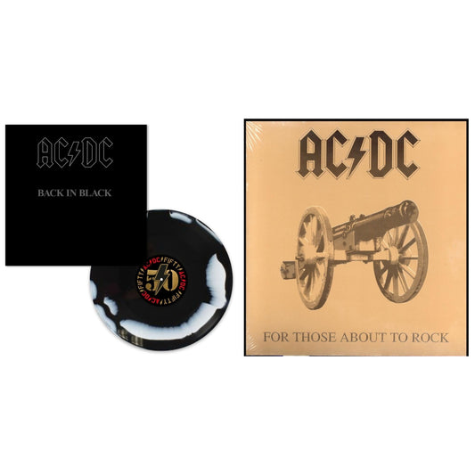 Back In Black (Black/White Blend LP Vinyl) & For Those About To Rock (180G)