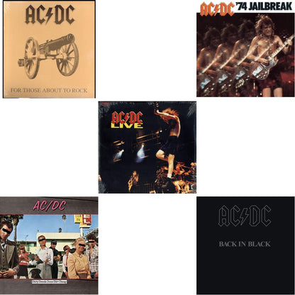 74 Jailbreak (180G) & Dirty Deeds Done Dirt Cheap (180G) & Back In Black (180G) & For Those About To Rock (180G) & Live (2LP/180G)