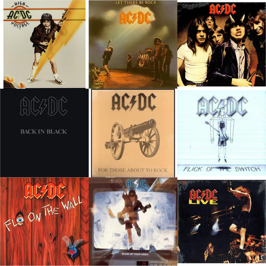 High Voltage (180G) & Let There Be Rock (180G) & Highway To Hell (180G) & Back In Black (180G) & For Those About To Rock (180G) & Flick Of The Switch (180G) & Fly On The Wall (180G) & Blow Up Your Video (180G) & Live (2LP/180G)