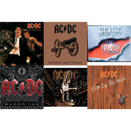 If You Want Blood You've Got It & For Those About To Rock & Razor's Edge & Black Ice & Stiff Upper Lip & Fly On The Wall