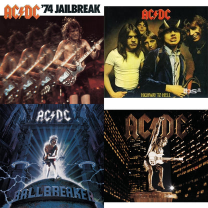 This is a 4 CD SKU bundle.
1.This CD is brand new.Format: CDMusic Style: Hard RockThis item's title is: 74 JailbreakArtist: Ac/DcLabel: EpicBarcode: 696998020023Release Date: 7/1/2003
2.This CD is brand new.