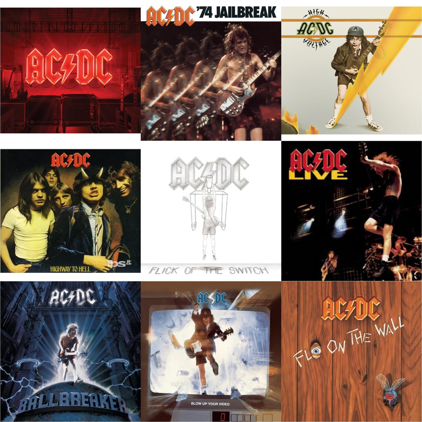 Power Up (Softpak/Booklet) & 74 Jailbreak & High Voltage & Highway To Hell & Flick Of The Switch & Live & Ballbreaker & Blow Up Your Video & Fly On The Wall
