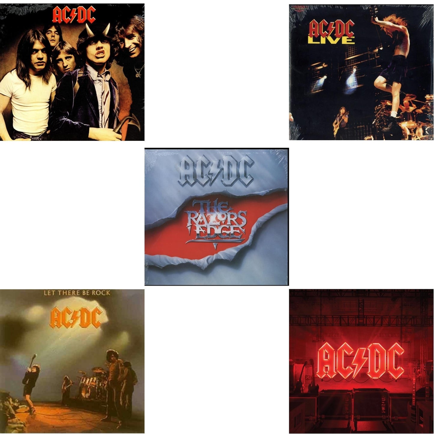 Power Up (180G/Gatefold Jacket/Inner Sleeve) & Let There Be Rock (180G) & Highway To Hell (180G) & Razor’S Edge (180G) & Live (2LP/180G)