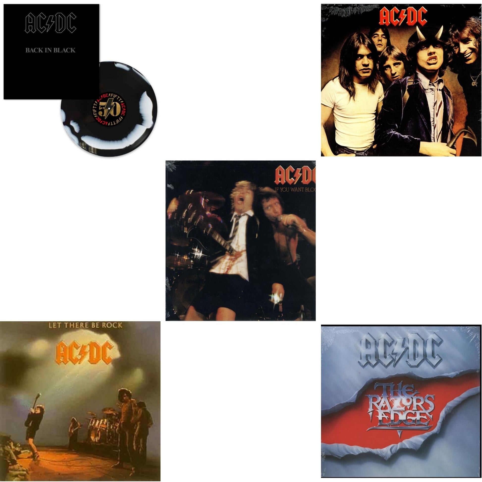 This is a 5 LP Vinyl SKU bundle.
1.This LP Vinyl is brand new.Format: LP VinylMusic Style: Hard RockThis item's title is: Back In Black (Black/White Blend LP Vinyl)Artist: Ac/DcLabel: ColumbiaBarcode: 196588462511Release Date: 3/15/2024
2.This LP Vinyl is brand new.