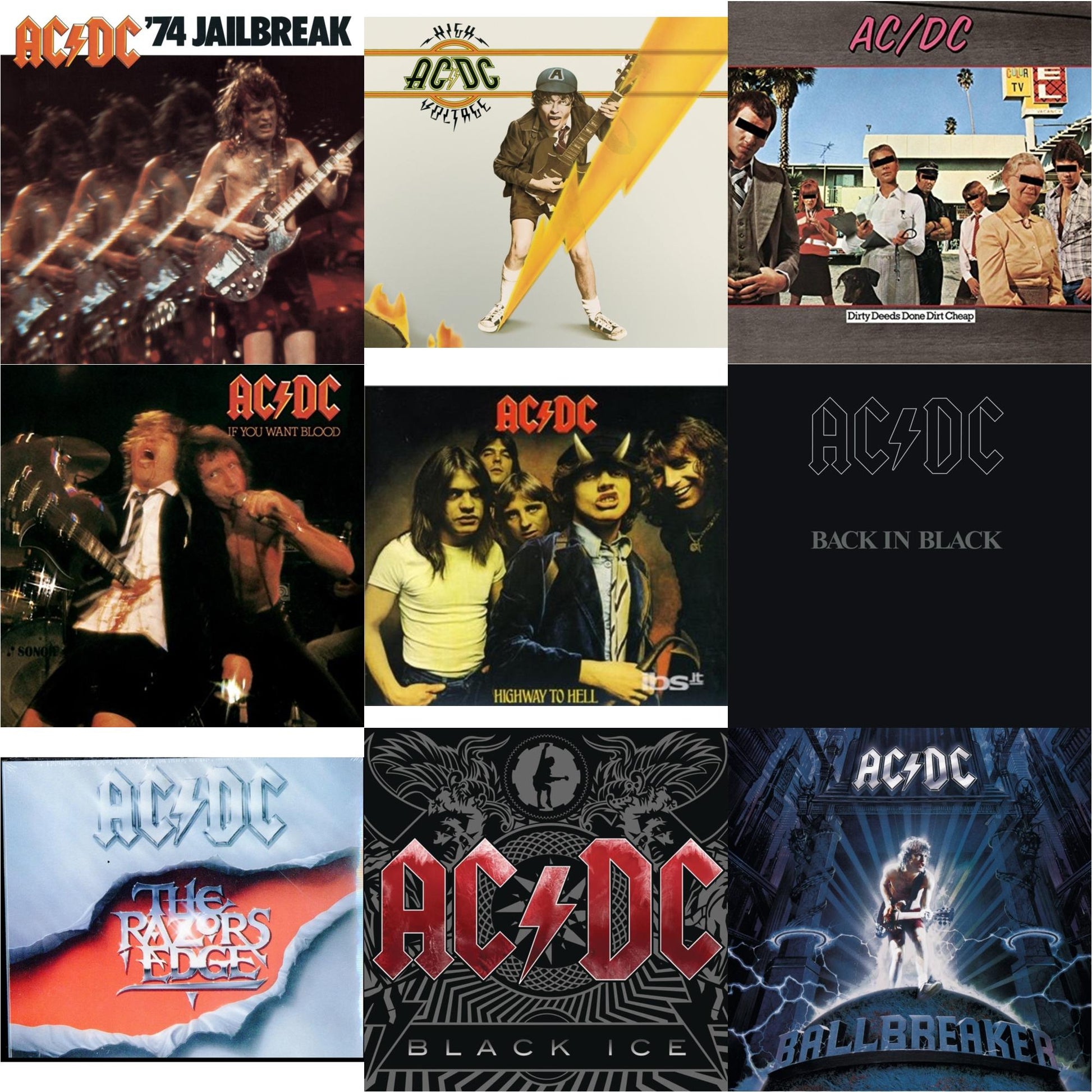 This is a 9 CD SKU bundle.
1.This CD is brand new.Format: CDMusic Style: Hard RockThis item's title is: 74 JailbreakArtist: Ac/DcLabel: EpicBarcode: 696998020023Release Date: 7/1/2003
2.This CD is brand new.
