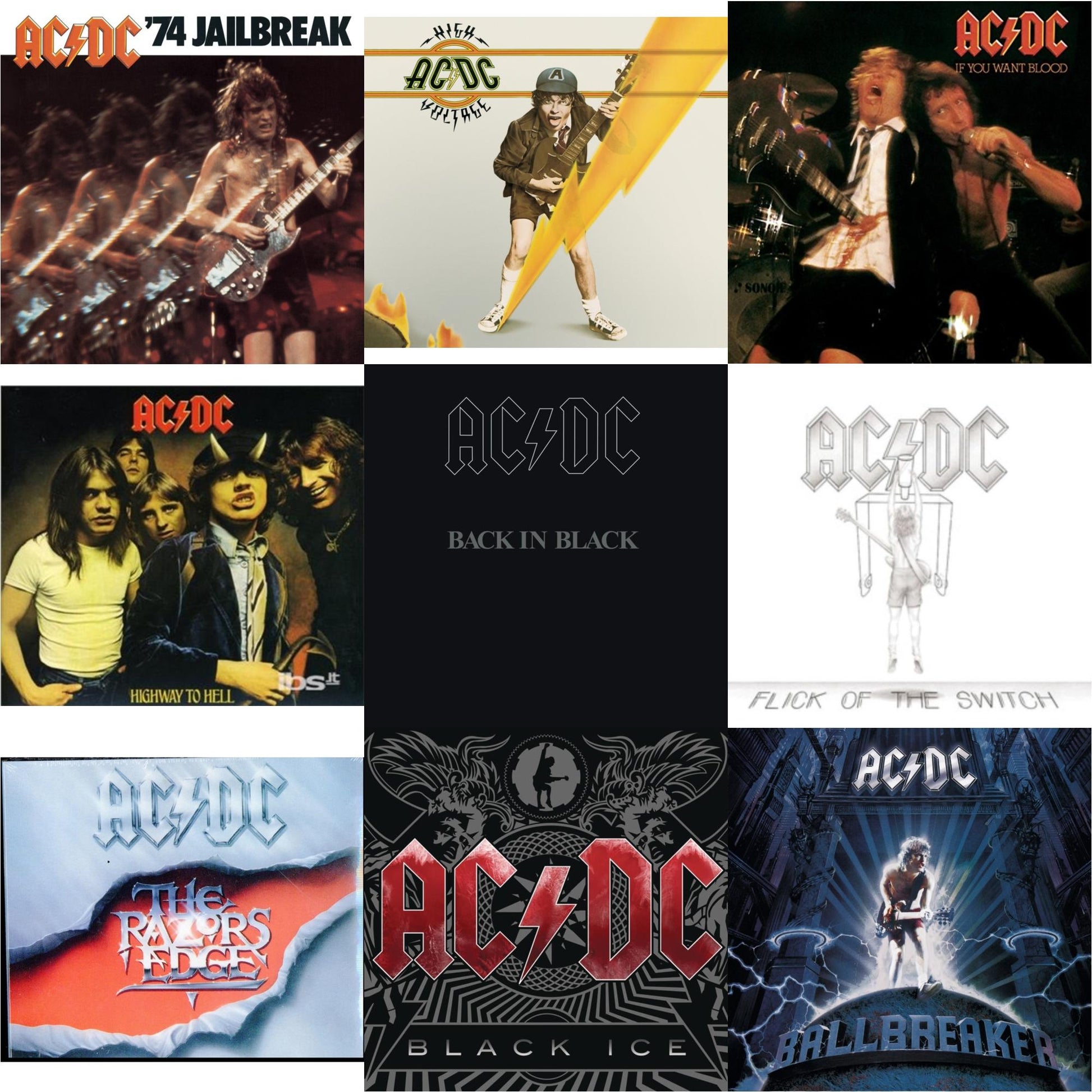 This is a 9 CD SKU bundle.
1.This CD is brand new.Format: CDMusic Style: Hard RockThis item's title is: 74 JailbreakArtist: Ac/DcLabel: EpicBarcode: 696998020023Release Date: 7/1/2003
2.This CD is brand new.