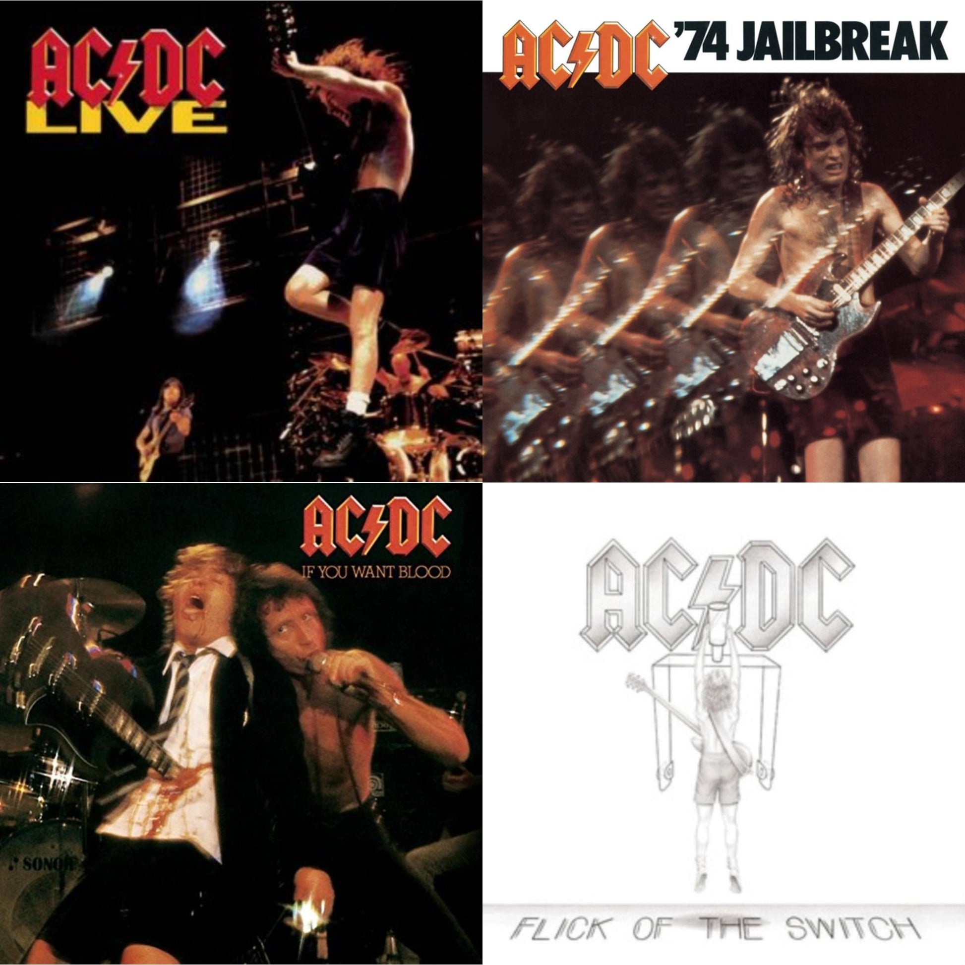 This is a 4 CD SKU bundle.
1.This CD is brand new.Format: CDMusic Style: Hard RockThis item's title is: 74 JailbreakArtist: Ac/DcLabel: EpicBarcode: 696998020023Release Date: 7/1/2003
2.This CD is brand new.