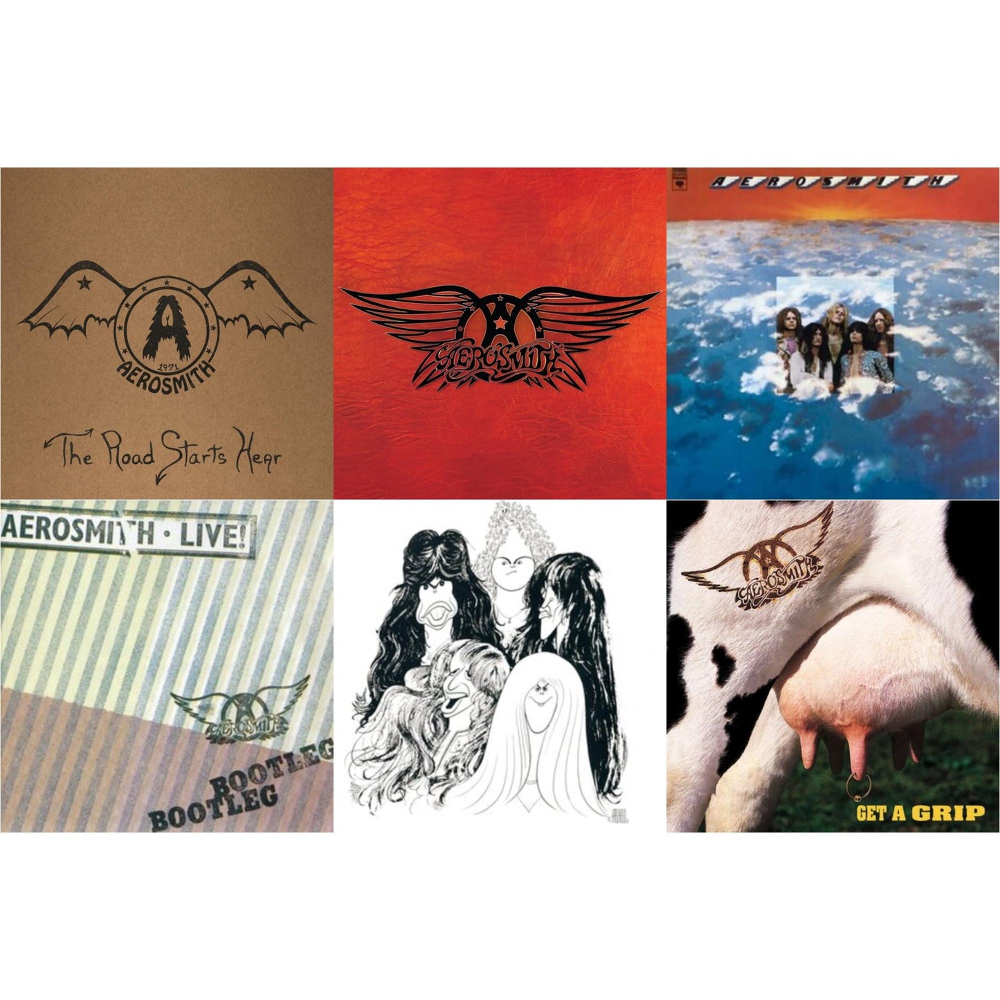1971: The Road Starts Here & Greatest Hits & Aerosmith & Live! Bootleg (2LP) & Draw The Line & Get A Grip