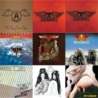 1971: The Road Starts Here & Greatest Hits & Greatest Hits (2LP) & Aerosmith & Toys In The Attic & Rock In A Hard Place & Live! Bootleg (2LP) & Draw The Line & Get A Grip