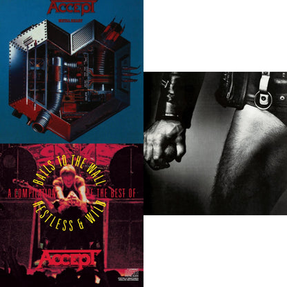 This is a 3 CD SKU bundle.
1.This CD is brand new.Format: CDMusic Style: Heavy MetalThis item's title is: Balls To The WallArtist: AcceptLabel: LEGACYBarcode: 696998575622Release Date: 8/28/2001
2.This CD is brand new.