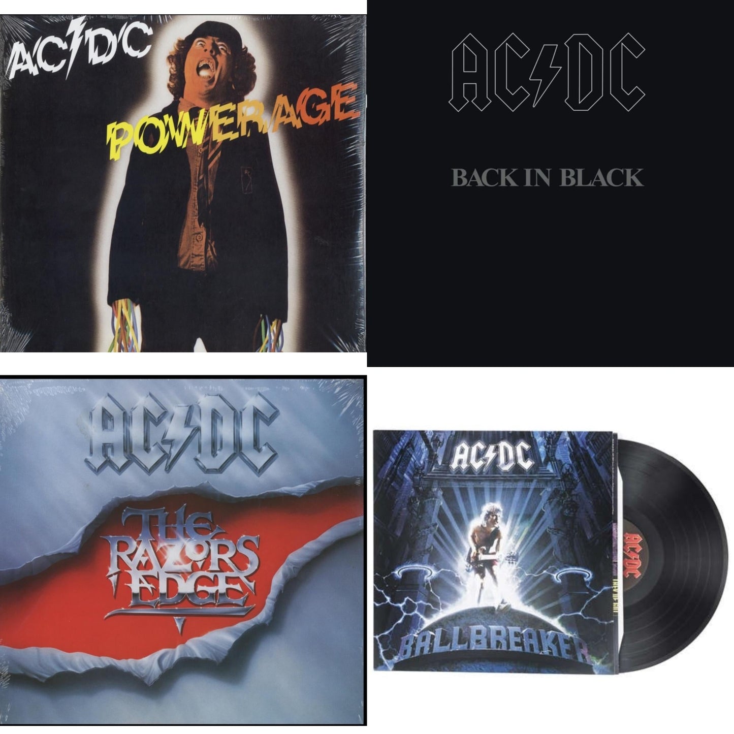 Powerage (180G) & Back In Black (180G) & Razor’S Edge (180G) & Ballbreaker (180G)