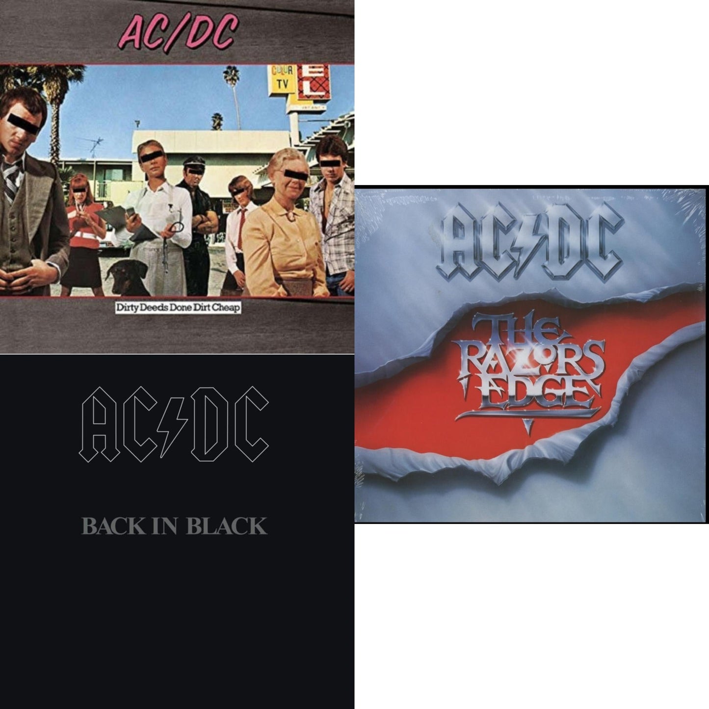 This is a 3 LP Vinyl SKU bundle.
1.This LP Vinyl is brand new.Format: LP VinylMusic Style: Hard RockThis item's title is: Dirty Deeds Done Dirt Cheap (180G)Artist: Ac/DcLabel: LEGACYBarcode: 696998020214Release Date: 10/14/2003
2.This LP Vinyl is brand new.