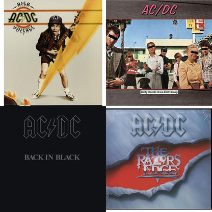 This is a 4 LP Vinyl SKU bundle.
1.This LP Vinyl is brand new.Format: LP VinylMusic Style: Hard RockThis item's title is: High Voltage (180G)Artist: Ac/DcLabel: LEGACYBarcode: 696998020115Release Date: 10/14/2003
2.This LP Vinyl is brand new.