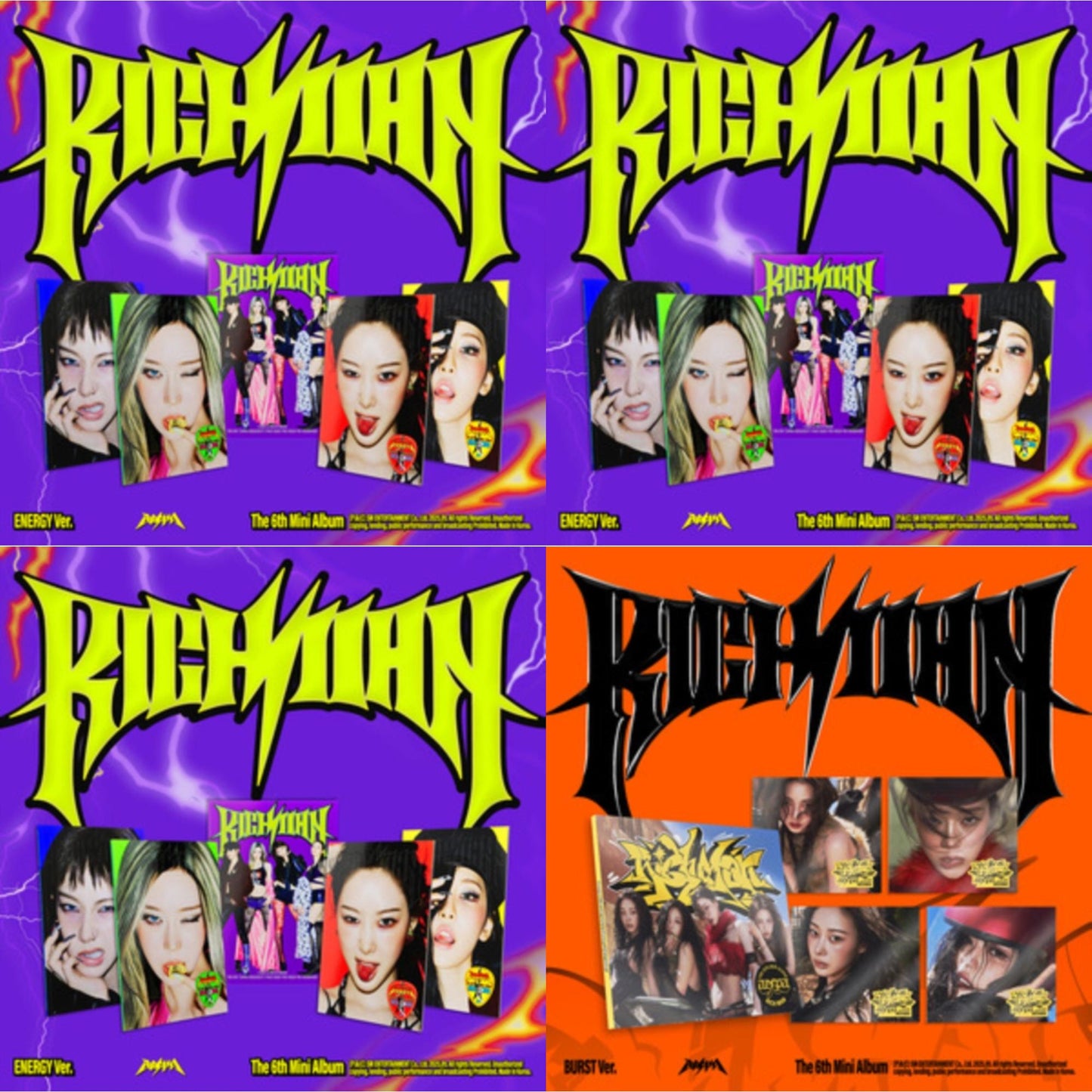 Rich Man (6Th Mini Album) (Energy Ver.) (Karina Version) & Rich Man (6Th Mini Album) (Energy Ver.) (Winter Version) & Rich Man (6Th Mini Album) (Energy Ver.) (Ningning Version) & Rich Man (6Th Mini Album) (Burst Ver.) (Giselle Version)