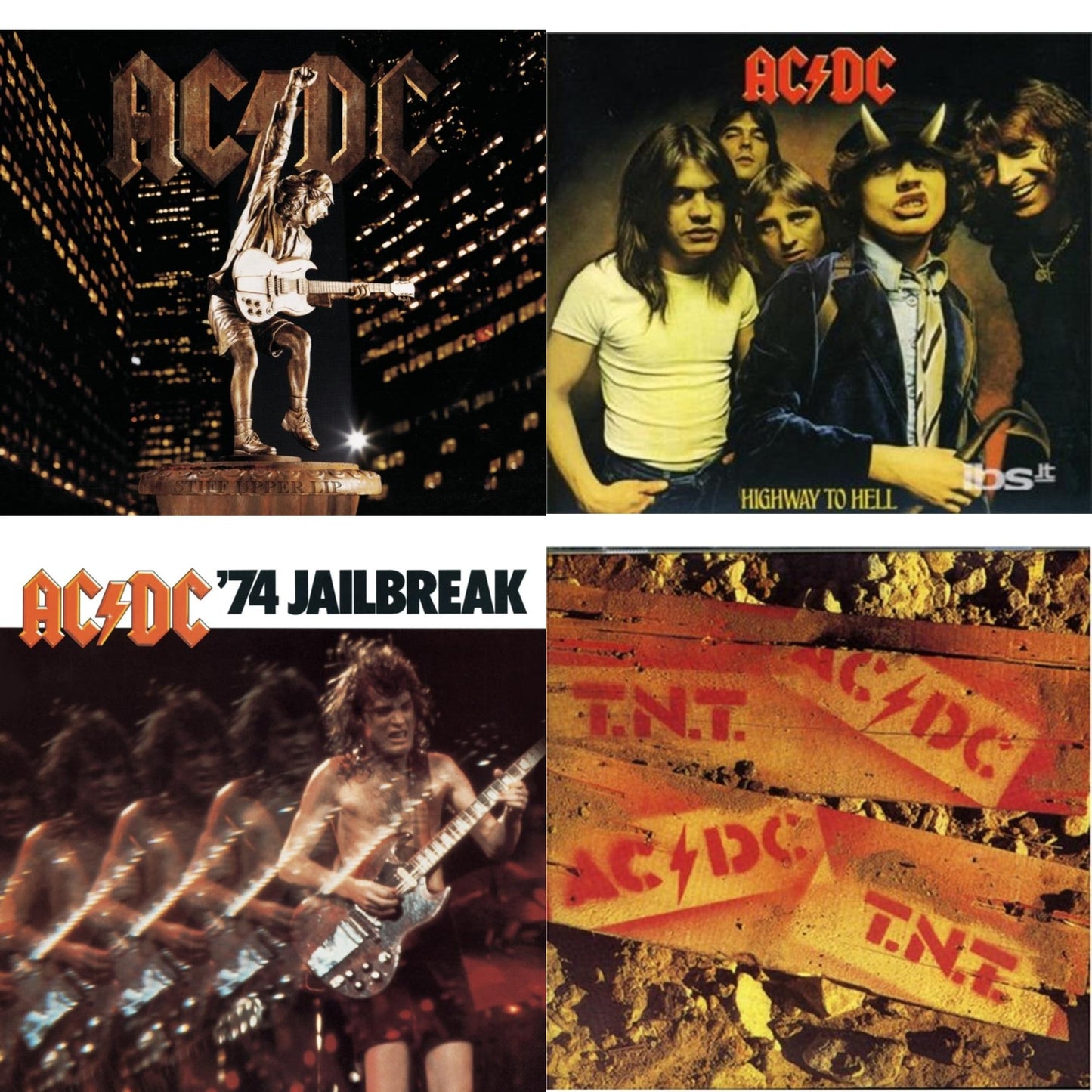 This is a 4 CD SKU bundle.
1.This CD is brand new.Format: CDMusic Style: Hard RockThis item's title is: 74 JailbreakArtist: Ac/DcLabel: EpicBarcode: 696998020023Release Date: 7/1/2003
2.This CD is brand new.