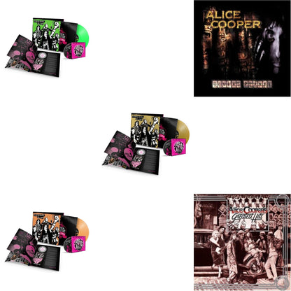 Alice Cooper - Live From The Astroturf (Glow-In-The-Dark LP Vinyl/DVD) & Live From The Astroturf (Apricoot LP Vinyl/DVD) & Live From The Astroturf (Gold LP Vinyl/DVD) & Brutal Planet (2LP/45 RPM/180G/Brutal Brown Vinyl) & Alice Cooper's Greatest Hits