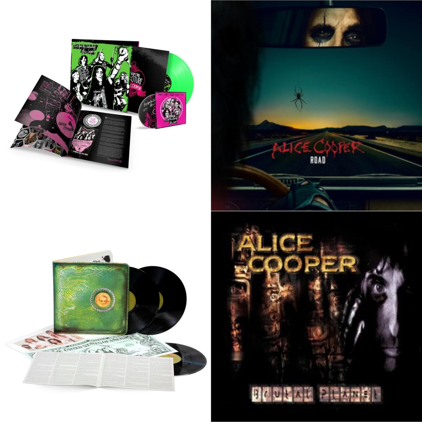 Live From The Astroturf (Glow-In-The-Dark LP Vinyl/DVD) & Road (Orange Marbled Vinyl/2LP/DVD) & Billion Dollar Babies (50Th Anniversary/Deluxe/3LP) & Brutal Planet (2LP/45 RPM/180G/Brutal Brown Vinyl)