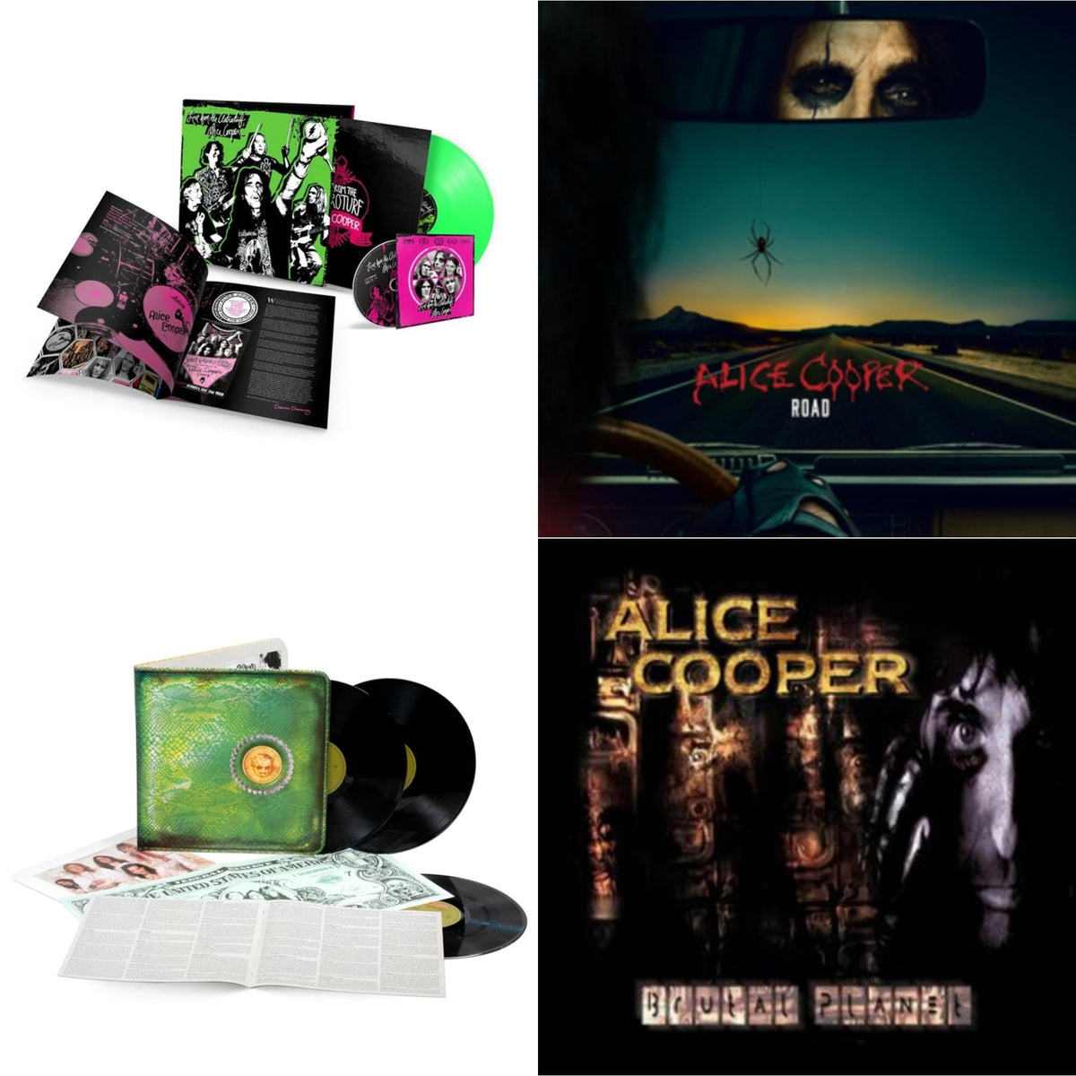 Live From The Astroturf (Glow-In-The-Dark LP Vinyl/DVD) & Road (Orange Marbled Vinyl/2LP/DVD) & Billion Dollar Babies (50Th Anniversary/Deluxe/3LP) & Brutal Planet (2LP/45 RPM/180G/Brutal Brown Vinyl)