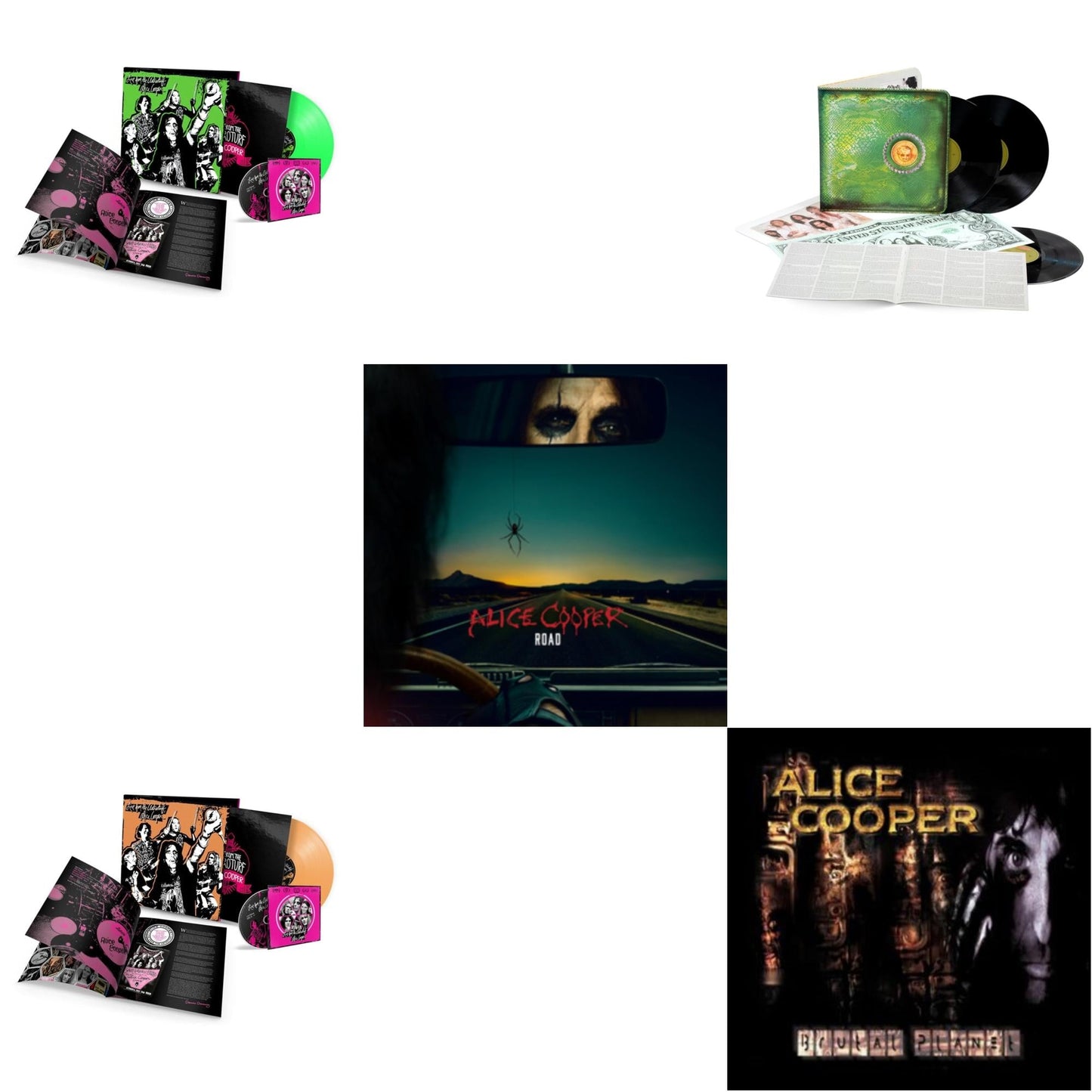Live From The Astroturf (Glow-In-The-Dark LP Vinyl/DVD) & Live From The Astroturf (Apricoot LP Vinyl/DVD) & Road (Orange Marbled Vinyl/2LP/DVD) & Billion Dollar Babies (50Th Anniversary/Deluxe/3LP) & Brutal Planet (2LP/45 RPM/180G/Brutal Brown Vinyl)