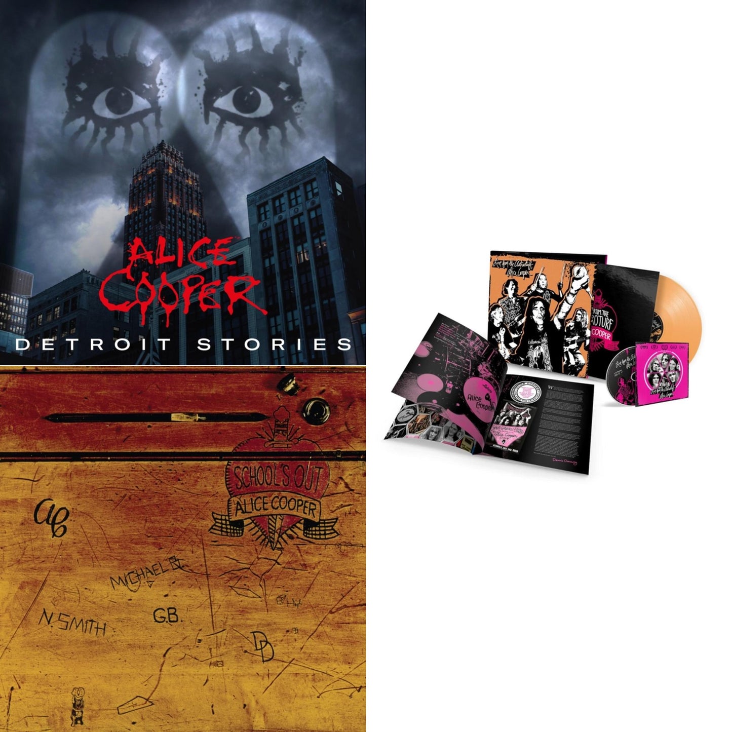 Detroit Stories (2LP) & Live From The Astroturf (Apricoot LP Vinyl/DVD) & School's Out (Expanded & Remastered/3LP)