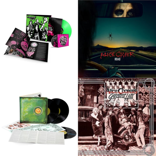 Live From The Astroturf (Glow-In-The-Dark LP Vinyl/DVD) & Road (Orange Marbled Vinyl/2LP/DVD) & Billion Dollar Babies (50Th Anniversary/Deluxe/3LP) & Alice Cooper's Greatest Hits (180G/Limited Anniversary Edition)