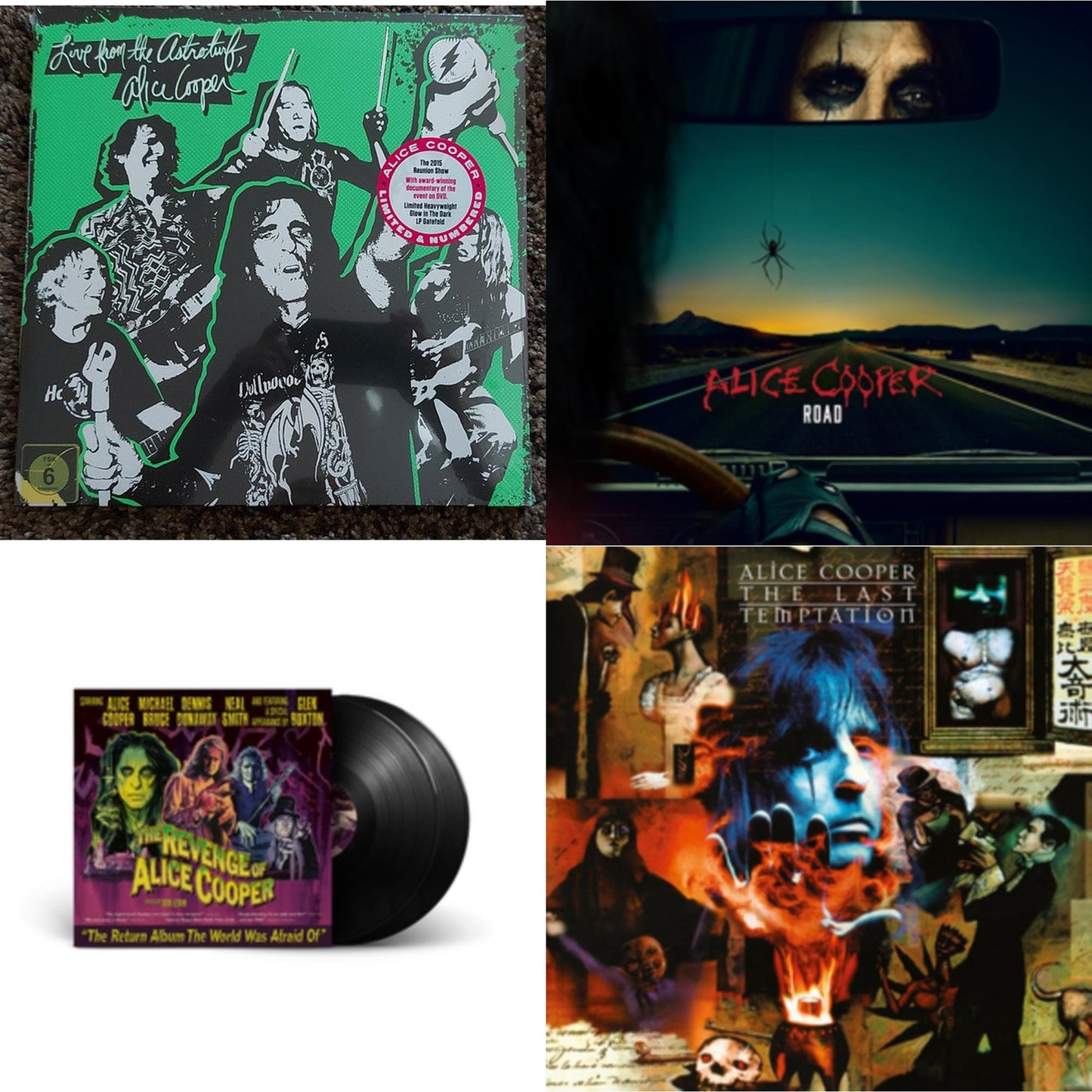 Live From The Astroturf (Glow-In-The-Dark LP Vinyl/DVD) & Road (Orange Marbled Vinyl/2LP/DVD) & Revenge Of Alice Cooper (2LP) & Last Temptation (180G)