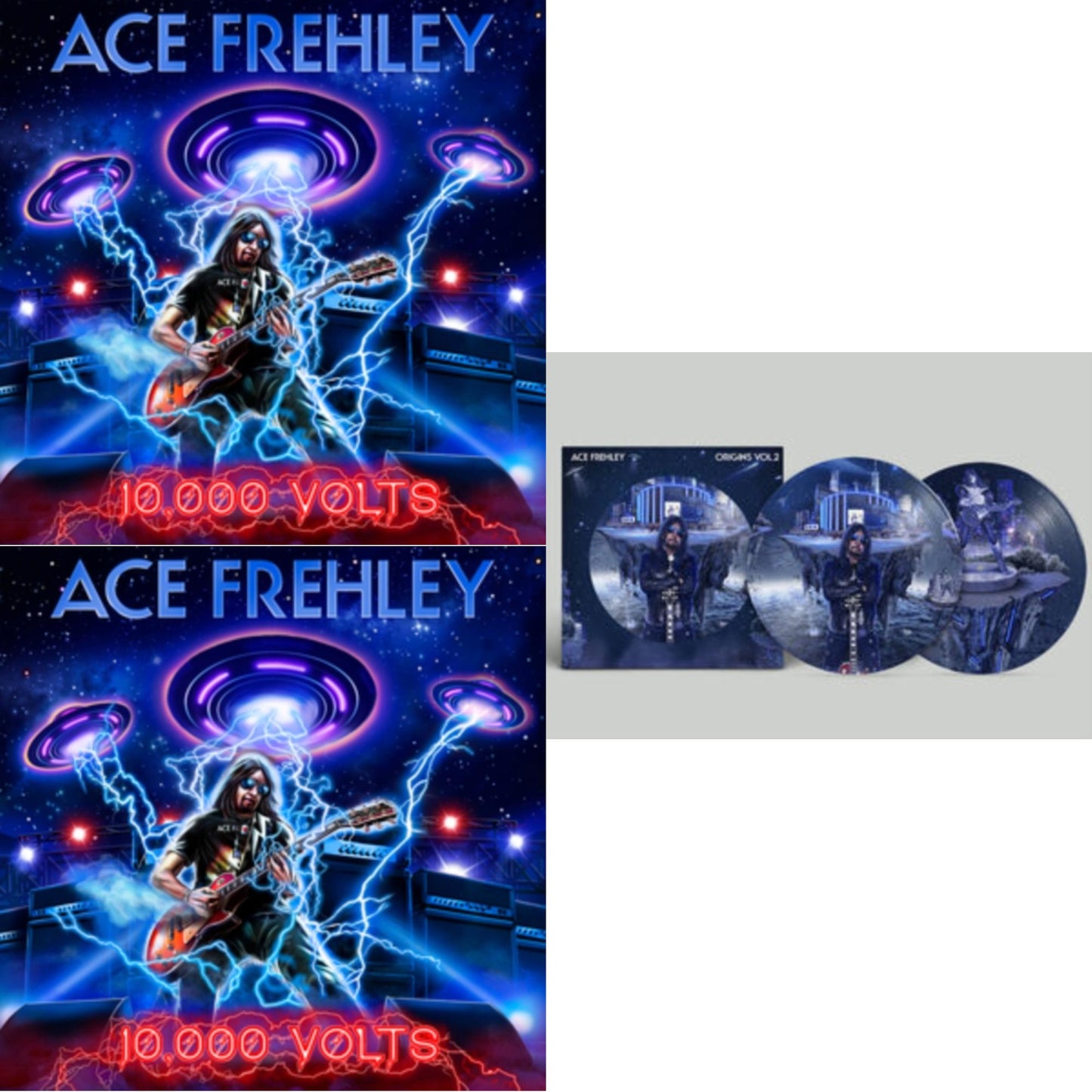 10,000 Volts (Edge Only Splatter/Metal Gym Locker/Red Splatter LP Vinyl) & 10,000 Volts (Orange Tabby LP Vinyl) & Origins: Vol. 2 (Picture Disc)