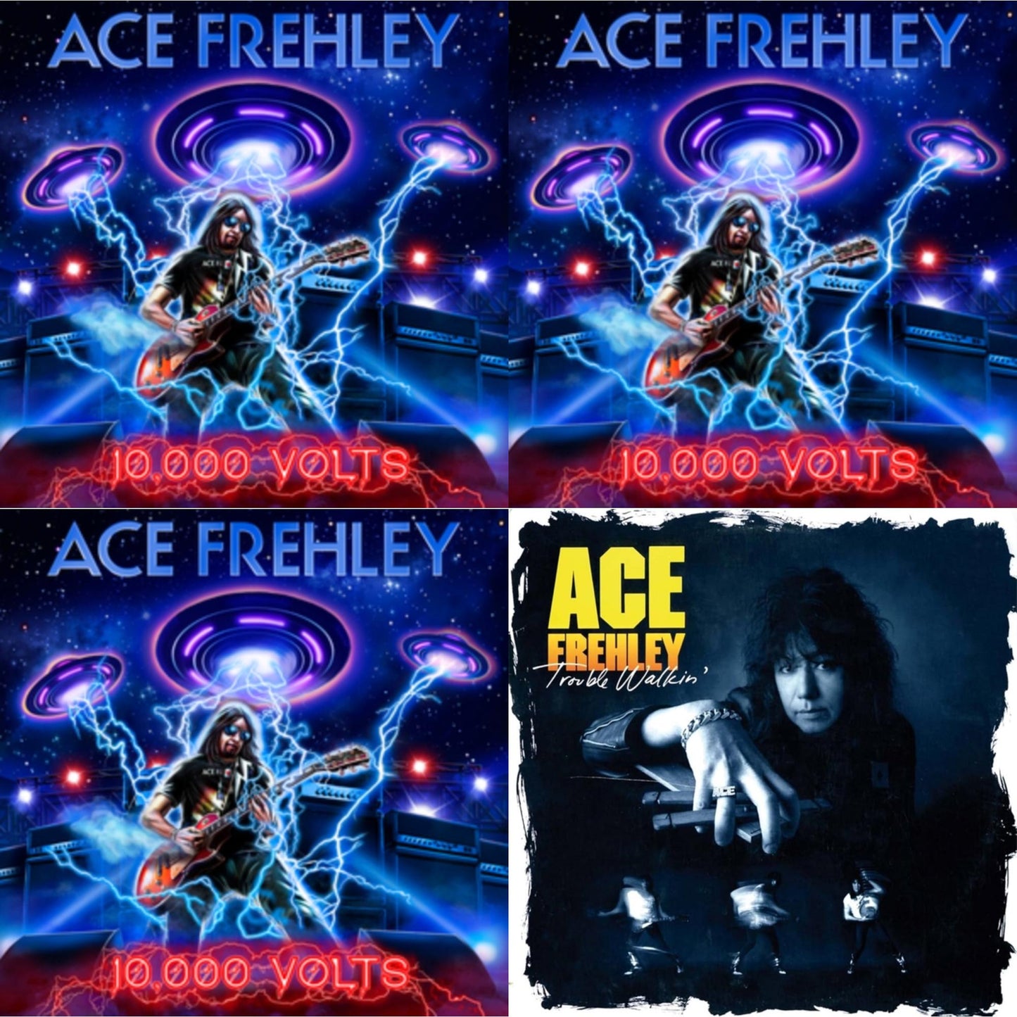 This is a 4 LP Vinyl SKU bundle.
1.This LP Vinyl is brand new.Format: LP VinylMusic Style: Hard RockThis item's title is: 10,000 Volts (Edge Only Splatter/Metal Gym Locker/Red Splatter LP Vinyl)Artist: Ace FrehleyLabel: MNRK HeavyBarcode: 634164402976Release Date: 2/23/2024
2.
