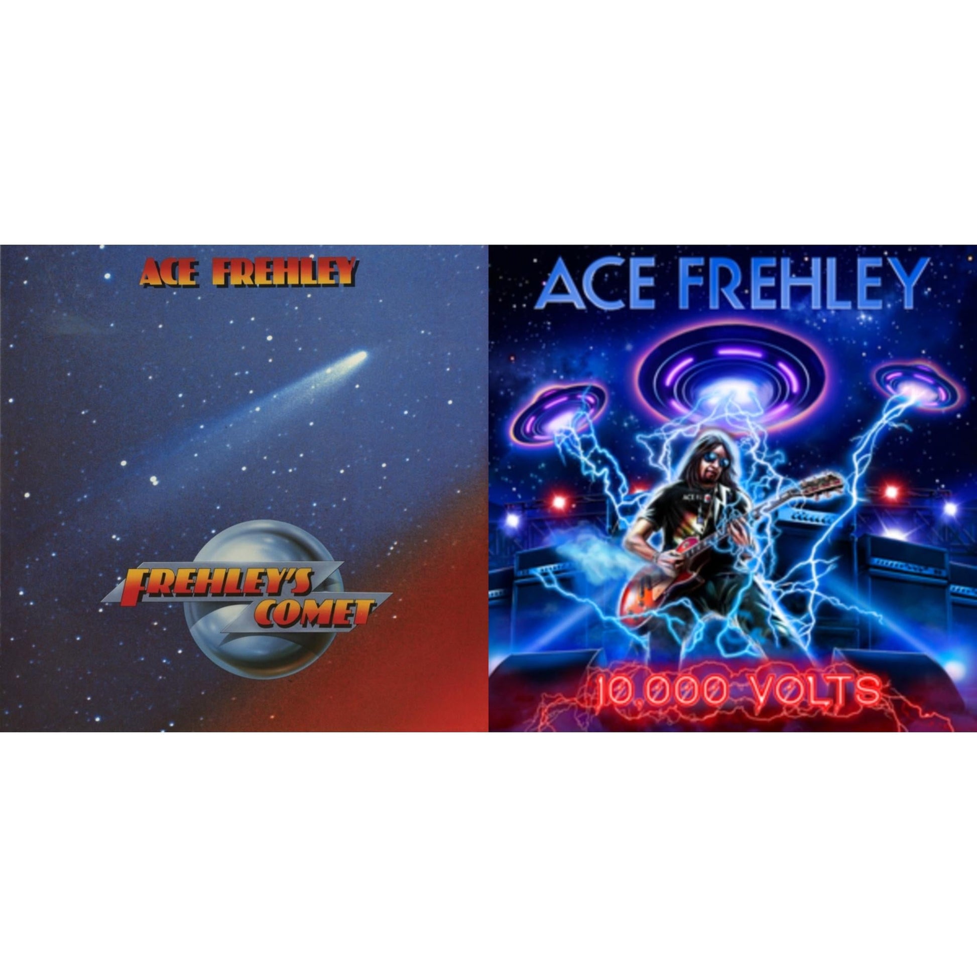 This is a 2 LP Vinyl SKU bundle.
1.This LP Vinyl is brand new.Format: LP VinylMusic Style: Classic RockThis item's title is: 10,000 Volts (Orange Tabby LP Vinyl)Artist: Ace FrehleyLabel: MNRK HeavyBarcode: 634164402990Release Date: 2/23/2024
2.This LP Vinyl is brand new.