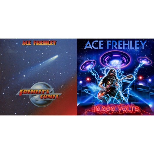 This is a 2 LP Vinyl SKU bundle.
1.This LP Vinyl is brand new.Format: LP VinylMusic Style: Classic RockThis item's title is: 10,000 Volts (Orange Tabby LP Vinyl)Artist: Ace FrehleyLabel: MNRK HeavyBarcode: 634164402990Release Date: 2/23/2024
2.This LP Vinyl is brand new.