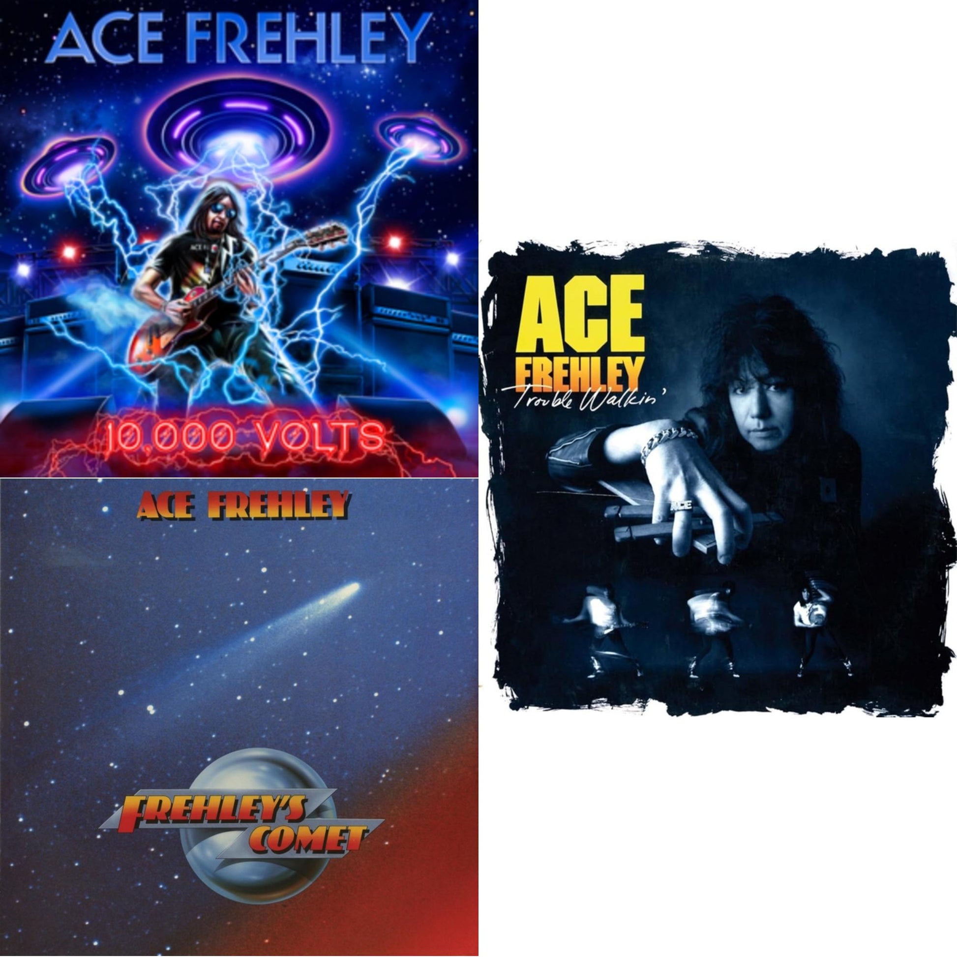 This is a 3 LP Vinyl SKU bundle.
1.This LP Vinyl is brand new.Format: LP VinylMusic Style: Hard RockThis item's title is: 10,000 Volts (Dragons Den LP Vinyl)Artist: Ace FrehleyLabel: MNRK HeavyBarcode: 634164402983Release Date: 2/23/2024
2.This LP Vinyl is brand new.