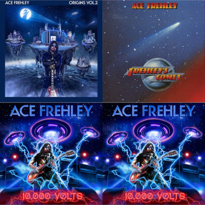 10,000 Volts (Edge Only Splatter/Metal Gym Locker/Red Splatter LP Vinyl) & 10,000 Volts (Orange Tabby LP Vinyl) & Origins Vol.2 (Blue & White LP Vinyl) & Frehley's Comet (Red & Blue Hand Poured Effect LP Vinyl)
