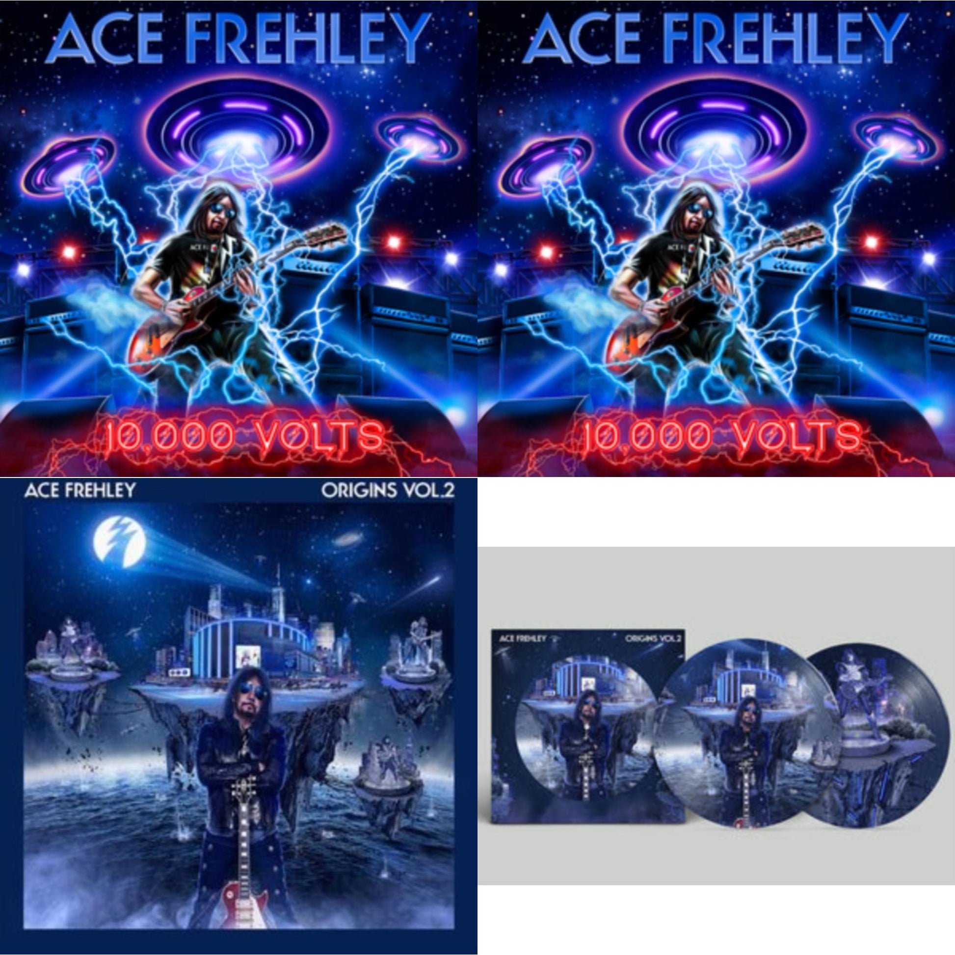 This is a 4 LP Vinyl SKU bundle.
1.This LP Vinyl is brand new.Format: LP VinylMusic Style: Hard RockThis item's title is: 10,000 Volts (Edge Only Splatter/Metal Gym Locker/Red Splatter LP Vinyl)Artist: Ace FrehleyLabel: MNRK HeavyBarcode: 634164402976Release Date: 2/23/2024
2.