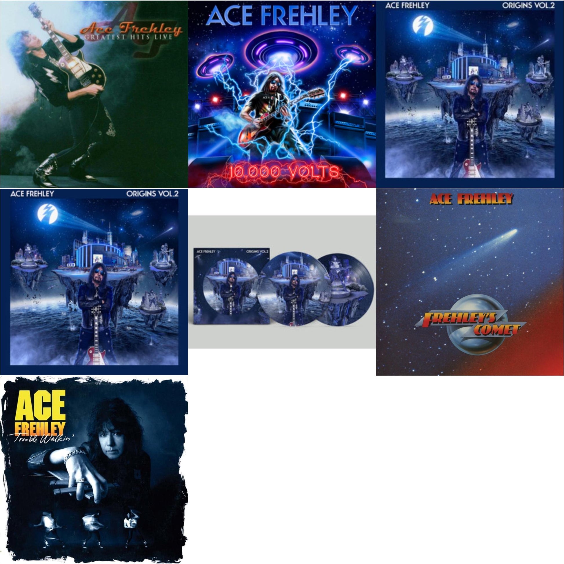 This is a 7 LP Vinyl SKU bundle.
1.This LP Vinyl is brand new.Format: LP VinylThis item's title is: Greatest Hits LiveArtist: Ace FrehleyLabel: MEGAFORCEBarcode: 020286236450Release Date: 2/4/2022
2.This LP Vinyl is brand new.