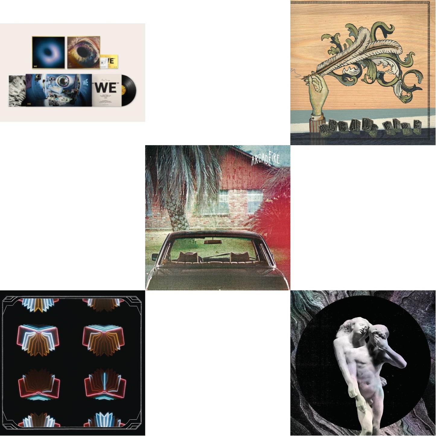 Arcade Fire - Reflektor (2LP/180G) & We (180G) & Funeral (150G/Gatefold) & Neon Bible (2LP/150G/Gatefold) & Suburbs (2LP/150G/Gatefold)