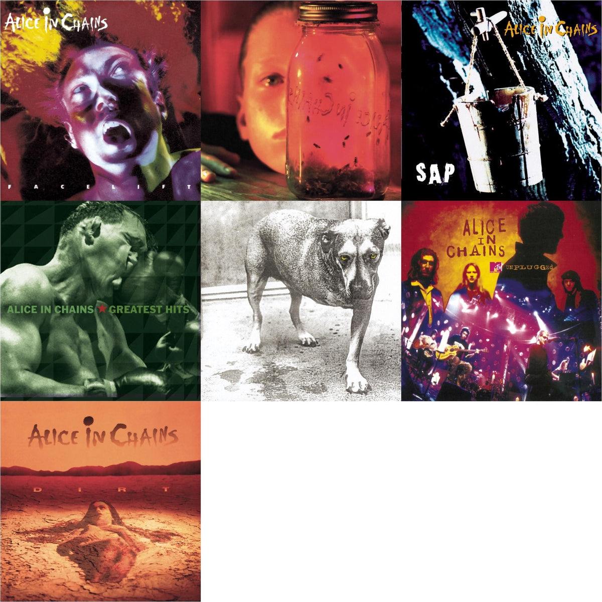 Alice In Chains - Dirt & Jar Of Flies & Greatest Hits & Unplugged & Sap & Facelift & Alice In Chains - CD Bundle