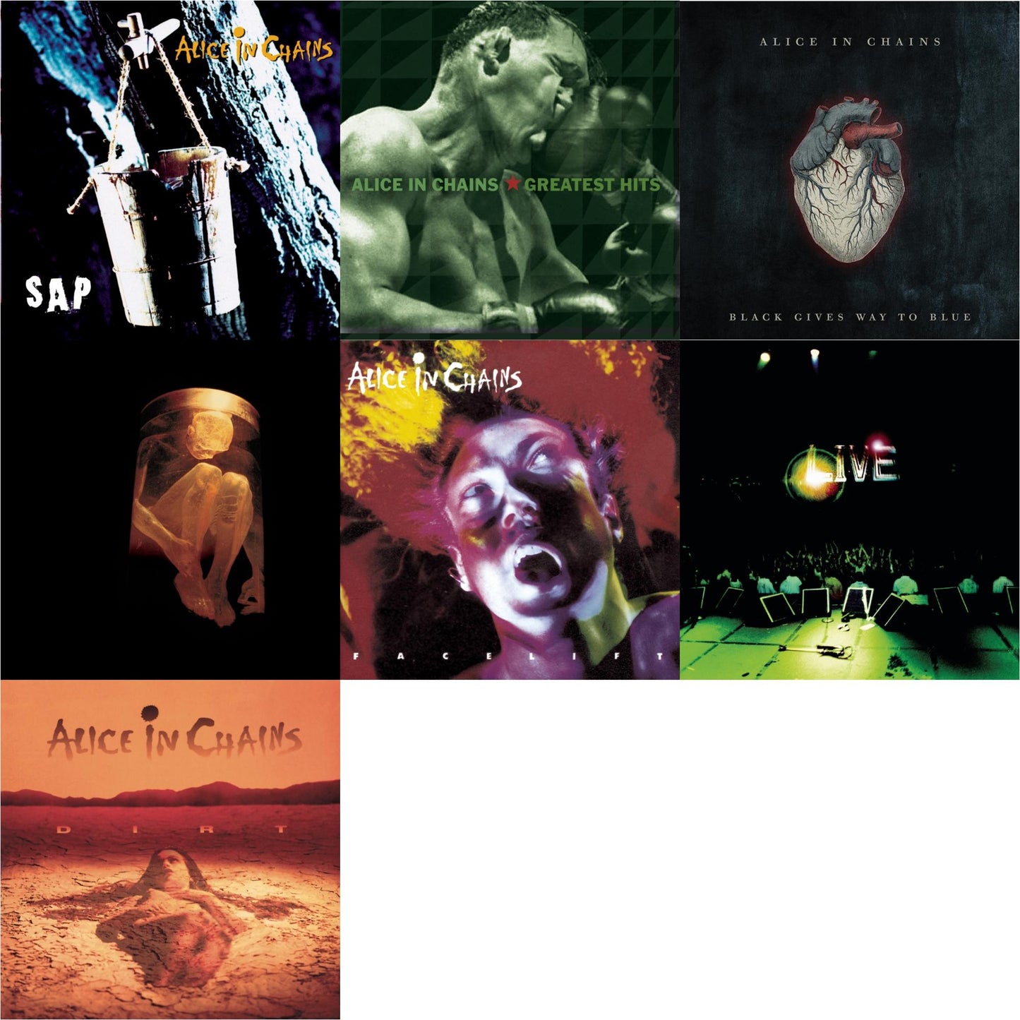 Dirt & Black Gives Way To Blue & Greatest Hits & Sap & Live & Nothing Safe: Best Of The Box & Facelift