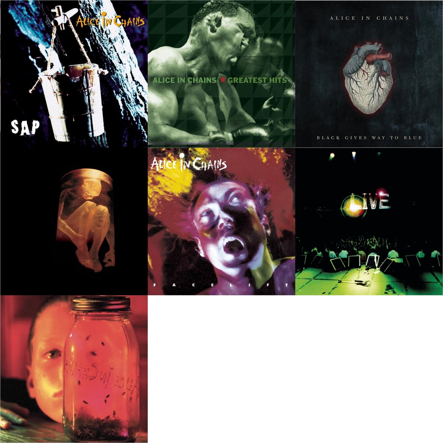 Jar Of Flies & Black Gives Way To Blue & Greatest Hits & Sap & Live & Nothing Safe: Best Of The Box & Facelift