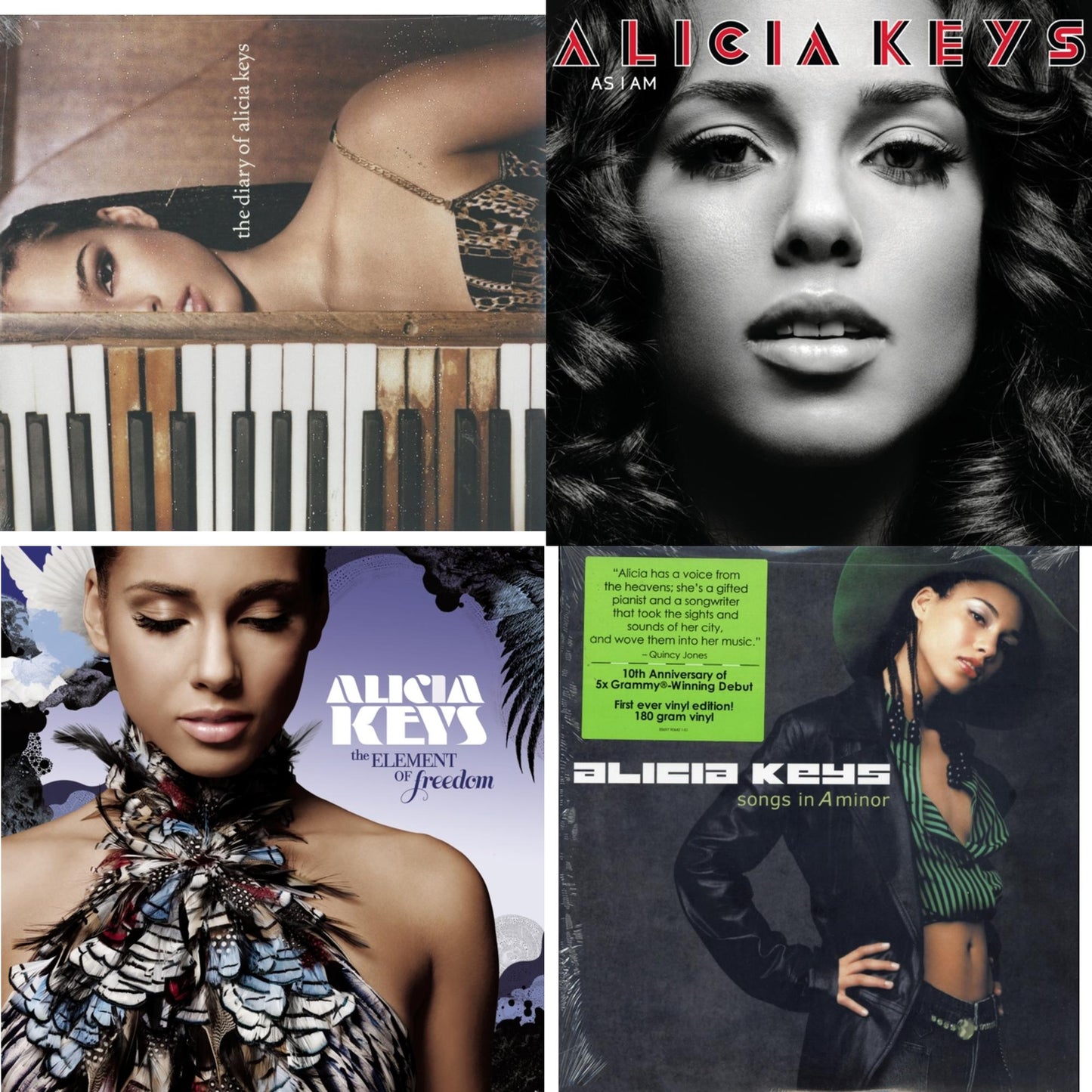 Diary Of Alicia Keys & As I Am (Red LP Vinyl) & Element Of Freedom (2LP/Lilac Vinyl) & Songs In A Minor (2LP/180G)