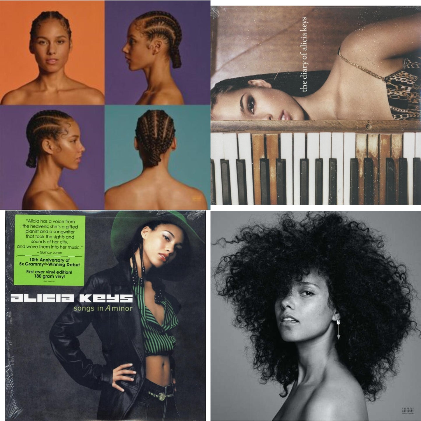 Alicia (X) (2LP/150G/Opaque White Vinyl/Dl Insert) & Diary Of Alicia Keys & Songs In A Minor (2LP/180G) & Here (Pa) (150G/Dlcard/Gatefold/24 X 24 Poster)