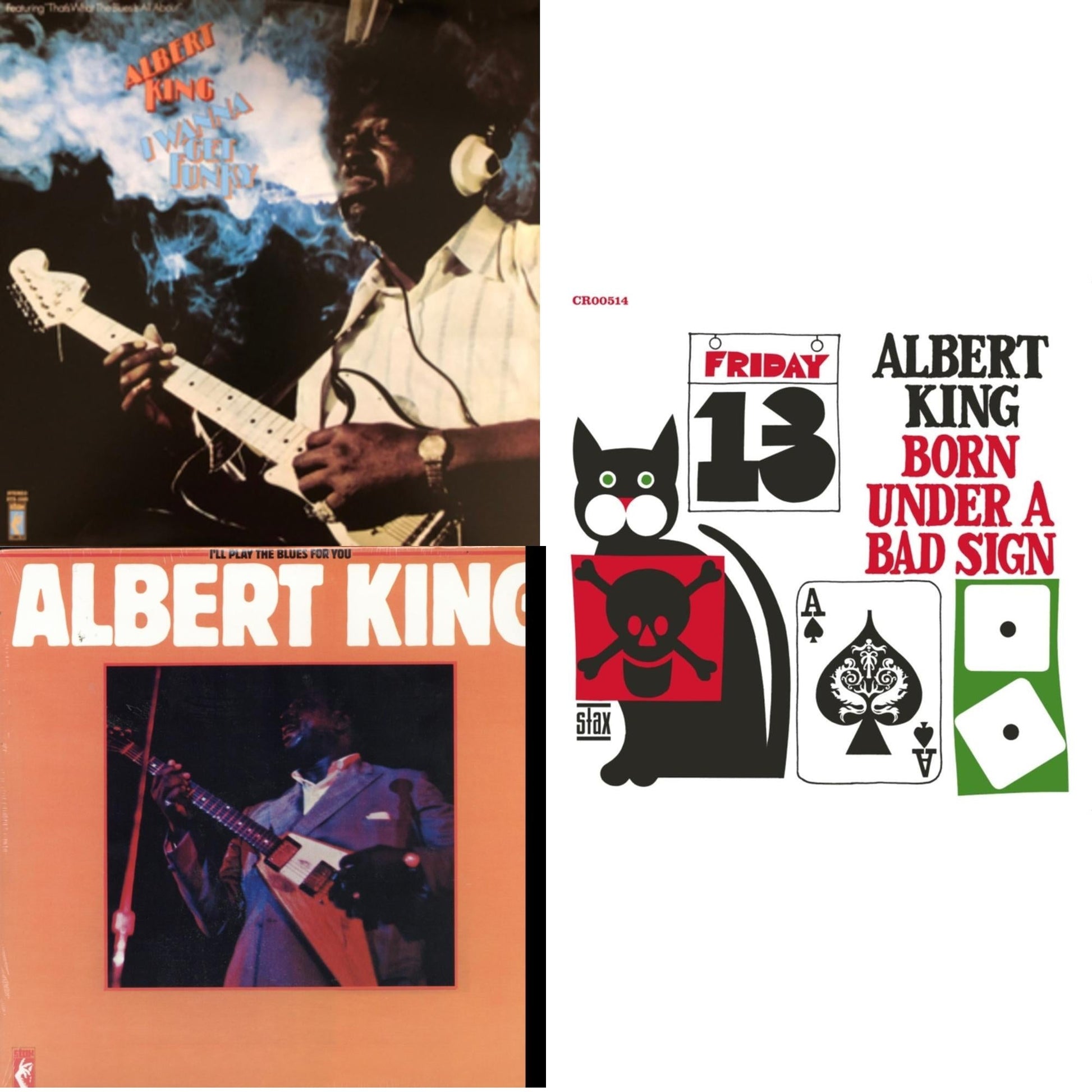 This is a 3 LP Vinyl SKU bundle.
1.This LP Vinyl is brand new.Format: LP VinylMusic Style: Electric BluesThis item's title is: I'll Play The Blues For YouArtist: Albert KingLabel: FANTASYBarcode: 025218851312Release Date: 9/16/2011
2.This LP Vinyl is brand new.