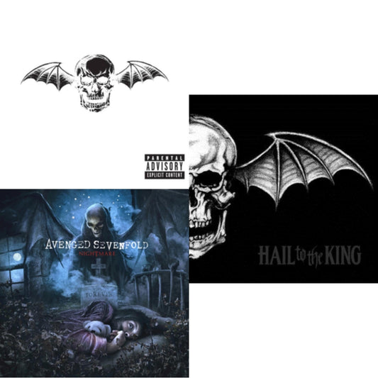 This is a 3 CD SKU bundle.
1.This CD is brand new.Format: CDMusic Style: Alternative RockThis item's title is: Hail To The KingArtist: Avenged SevenfoldLabel: WARNER BROS.Barcode: 093624943099Release Date: 8/26/2013
2.This CD is brand new.