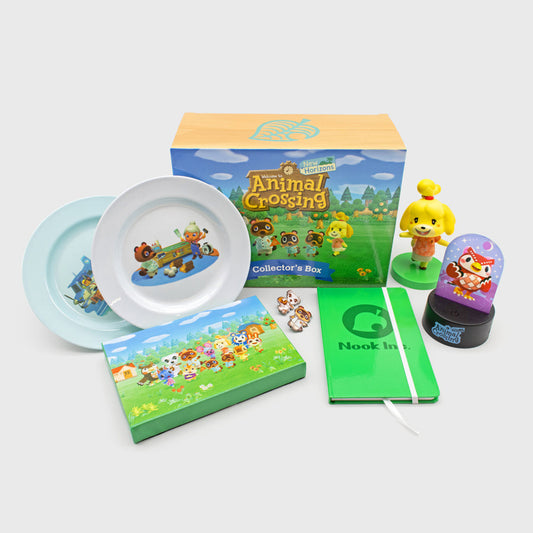 This is brand new.Grow your Animal Crossing: New Horizons collection even more with our collector's box! Get all of these goodies only inside this box:
Celeste LED Light
Isabelle Collectible Figure
Nook Inc. Notebook
K.K.