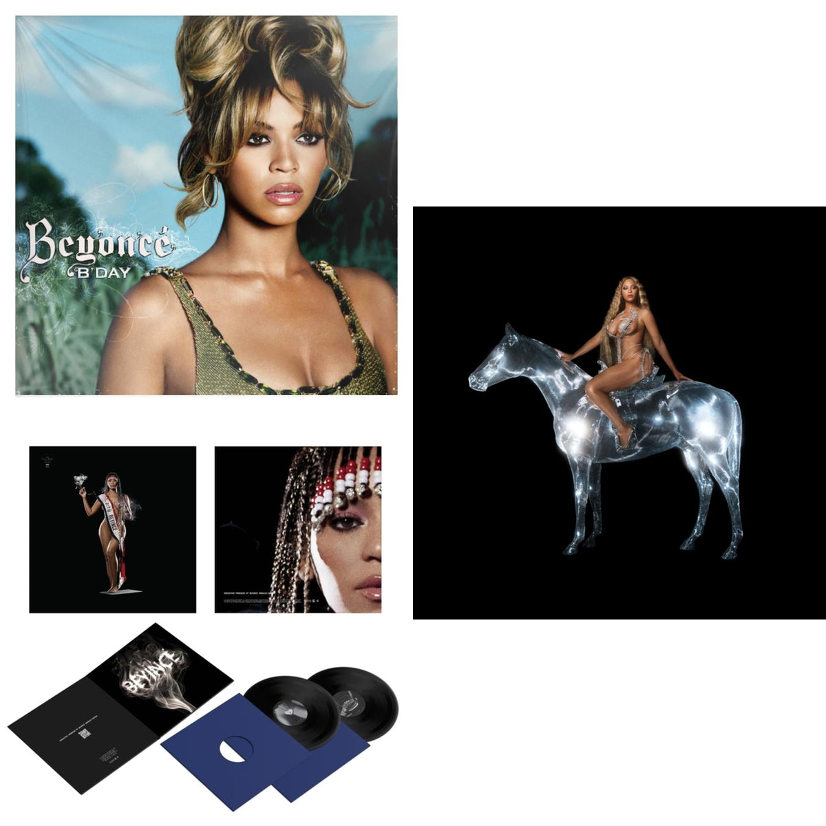 Beyonce - Renaissance (X) (180G/2LP) & Cowboy Carter (X) (2LP/180G/Bead Face) & B'day (2LP/180G)